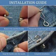 2 Sets Adjustable Jeans Buckle Seamless Pants Waist Clothes Button Nail Free Repeated Removal Artifact Invisible Waist - Nhiều màu - Xem 6