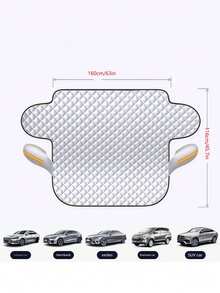 Car Snow Shield BYD Front Glass Cover Silver Cloth Enlarged Thickened Reflective Anti-Freeze And Snow Cover Half Cover Winter Sunshade