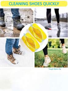 Bolsa de limpieza de zapatos para personas perezosas, cilíndrica, hecha de poliéster y algodón, bolsa de protección para lavandería, evita la deformación, bolsa de lavado y cuidado.