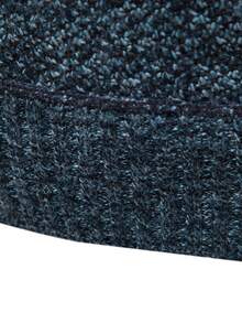 1 件男士纯色休闲舒适商务通勤高领半拉链套头针织毛衣，冬季保暖