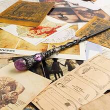 Rileryan Fine Handcrafted Amethyst Crystal Magic Wand Witch Wizard Wand For Witches And Wizards C - như hình ảnh - Xem 5