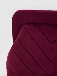 刺绣绒面革手拿包 - 优雅晚装包，配金链，婚礼和派对手提包