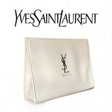 Yves Saint Laurent Women's Makeup Bag/Organizer Pouch, Made Of White/Red Leather, Large Capacity, Convenient To Carry, Minimalist & Elegant. Suitable For Daily Use, Travel, School, Shopping, Work And Other Occasions. Variety Of Styles. Can Be Given As A Gift To Friends Or Family, Also Suitable As A Holiday Or Anniversary Gift.
