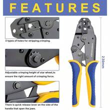 Crimping Heat Shrink Connectors - AWG 22 - 10 Ratchet Wire Terminal Crimper - Ratcheting Crimper Tools - Available Insulated Nylon Connectors And Electrical Wire Connectors - 8327 - 用於火星塞點火線 - 查看 4