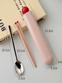 学生サラリーマン携帯一人用収納ケース食器箸ケース個人専用ケース箸スプーンセット - ドーパミン携帯用食器(箸とスプーン) - マンゴーイエロー - チェックする 13