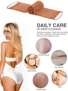 1 pièce Ensemble de serviette de bain à exfolier le dos en maille africaine, double face pour une exfoliation douce et rugueuse, gommage corporel efficace, grattoir de dos pour la douche, en matériau maillé de qualité, design pratique avec sangle, éponge de bain pour une peau lisse, idéal pour une utilisation quotidienne, décoration de salle de bain, décoration d'automne, rentrée scolaire.