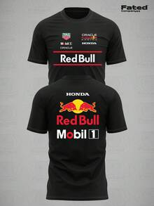 F1 Red Bull 2025 Unisex Dry-Fit T-Shirt, Training, Fitness And Gym - Fated Racing Collection - Negro - Ver 2
