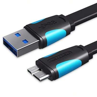  Vention USB 3.0-kabel VAS-A12-B100/ MicroUSB mannelijk - USB mannelijk/ 1 m/ Blauw en zwart