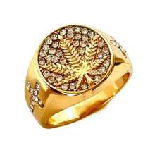 1pc Leaf Design Ring, Unique Style Hip Hop Ring For Men, Business & Casual Wear