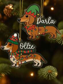 Adorno de Navidad personalizado de Dachshund, adorno de perro, recuerdo personalizado de mascota, perro salchicha, memorial de mascota, regalo para amantes de Dachshund, regalo personalizado