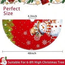 Tree Skirt Snowman Tree Decorations Buffalo Plaid Tree Xmas Tree Skirt Ornaments Holiday Party Indoor House Decor 48 Inches