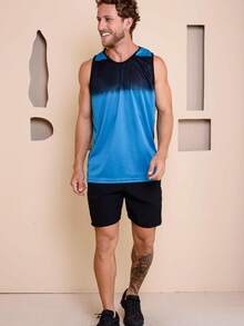 Men's Sublimated Grade Breathable Tank Top For Workout Gym Simple Summer Regular Fit No Halloween - 青碧色 - 查看 8