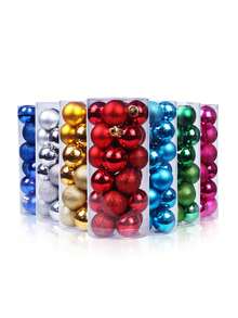 24个3厘米圣诞球套装，圣诞装饰球，圣诞树装饰，适用于婚礼、生日派对、节日装饰、圣诞派对、圣诞氛围装饰道具、圣诞装饰品、圣诞礼物、圣诞装饰、房间装饰、家居装饰、圣诞装饰品、家居圣诞礼物、圣诞装饰 - 彩色 - 查看 9