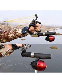 Slingshot, cohete de muñeca para caza, correa de pesca con 2 bandas de tiras, carrete de pesca y dardos de pesca, tirones de caza para adultos, tirones de catapulta para pesca, plata, Talla única - 1 - Ver 6