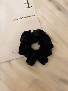 4/1件装超大号丝绒时尚发圈，纯色布料发饰，复古美式简约优雅发带，圣诞发饰 - 彩色 - 查看 10