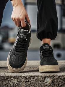 بوت رجالية عالية الكاحل، خريف/شتاء، بوت جلدية سوداء كاجوال متعددة الاستخدامات، بوت كارجو مقاومة للبلى منخفضة القطع، بوت كاجوال عصرية جديدة تناسب الملابس الرسمية، بوت بسحاب معدني مريحة