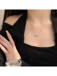 1件蓝色蝴蝶锁骨项链甜美女孩日常街拍节日礼物 - 蝴蝶結 - 查看 5