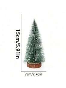 1pc 3 Sizes Artificial Mini Christmas Tree, Christmas Decorations, Artificial Christmas Ornaments, Christmas Table Decorations With Wooden Base Suitable For Living Room, Bathroom, Bedroom, Restaurant Christmas Party Home Desktop Tree Decorations Home Decor Room Decor