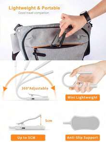 Rechargeable Reading Light, Suitable For Reading In Bed, High Brightness, 3 Color Options, Long Battery Life, 360° Flexible Rotation, Compact & Portable, LED Night Light, Lightweight Clip Design, Ideal For Book Lovers, Rechargeable/Battery Powered (Batteries Not Included) - Multicolor - View 3