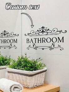 1pc Custom Letter Pattern Wall Sticker, Custom, English Letters - Bathroom Wall And Door Sticker, Removable Wall Sticker, Suitable For Home Bathrooms, Home Decoration - Multicolor - View 3