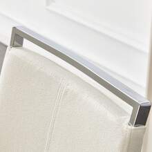 MUUOKY Modern Dining Chairs Set Of 4, PU Leather Dining Chairs, Upholstered Kitchen Chairs With High Back, Modern Armless Side Chairs With Silver Metal Legs, Dining Chair Set For Living Room, Dining Room, Bedroom, Kitchen, Easy To Clean, Easy To Assemble, Home Decor, Thanksgiving, Halloween Decoration, Gifts - 暖白色 - 查看 7