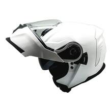 1Storm Motorcycle Street Bike Modular/Flip Up Dual Visor Sun Shield Full Face Helmet: HJK920 Glossy White - M - View 11