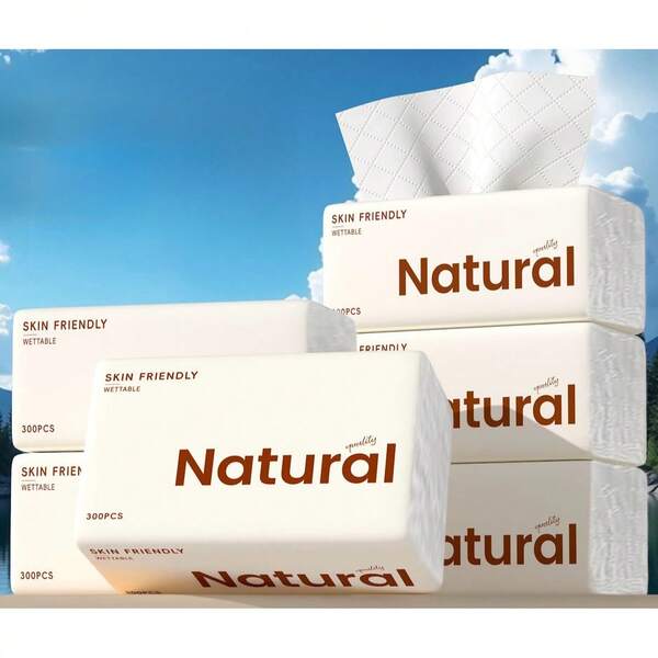 6 piezas de papel higiénico de pulpa de madera natural extra grande y grueso, toallitas húmedas puras y naturales, suaves y duraderas, adecuadas para la sala de estar, el baño, el dormitorio, el comedor, etc.