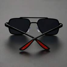 1 Piece Of Men's Vintage Geometric Frame Glasses, Fashion Accessory. - 銀色框灰色鏡片 - 查看 9