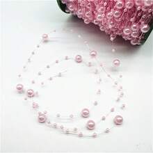 5码8毫米圆形珍珠串珠链花环花朵亚克力珠子适用于婚礼圣诞装饰DIY珠宝配饰
