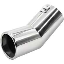 Car Stainless Steel Exhaust Tips Fit 1.5 To 2 Inch Car Exhaust Pipe Modification Tail Throat Tail Pipe Steel Exhaust Tips Tailpipe Black - 鉻合金 - 查看 1