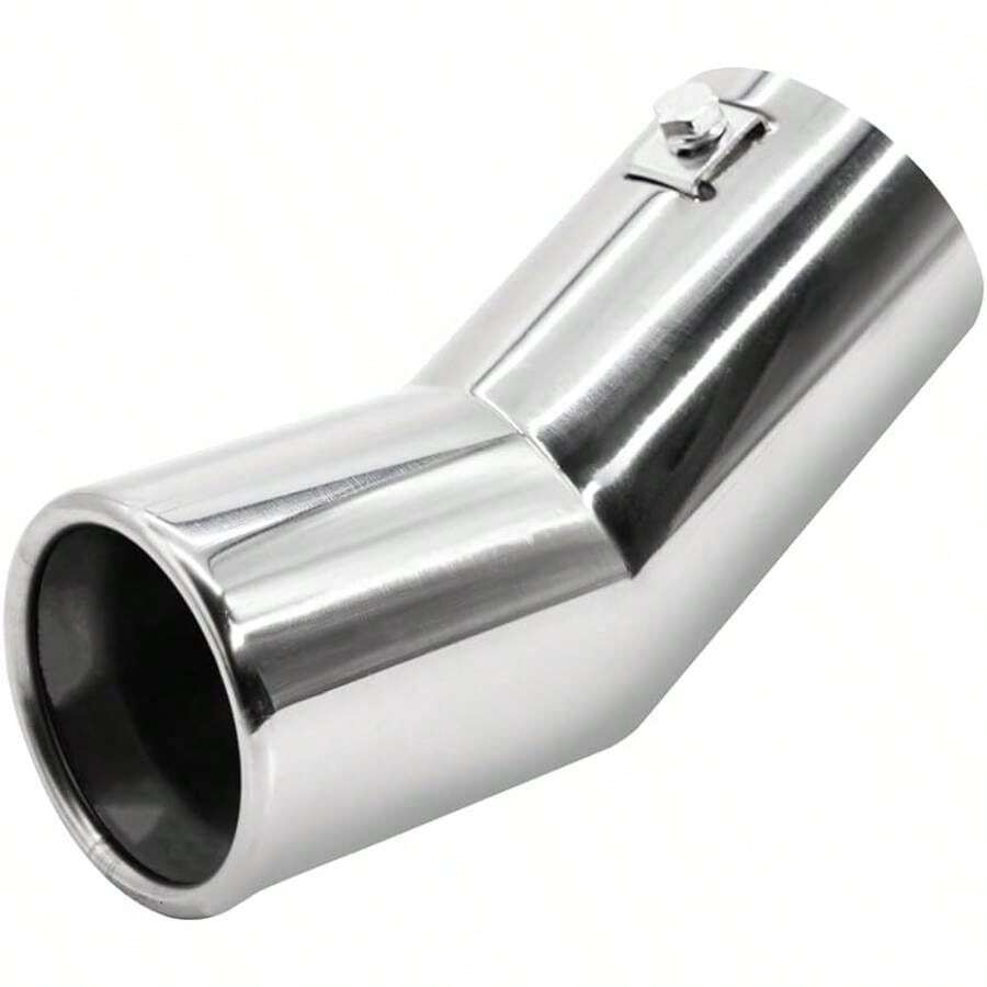 Car Stainless Steel Exhaust Tips Fit 1.5 To 2 Inch Car Exhaust Pipe Modification Tail Throat Tail Pipe Steel Exhaust Tips Tailpipe Black - 鉻合金 - 查看 1