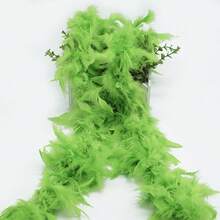 40克白色羽毛围巾 - 2码火鸡羽毛围巾，适用于派对、圣诞节、婚礼中心装饰、服装、音乐会、宠物和家居装饰（40克-白色） - 彩色 - 查看 14