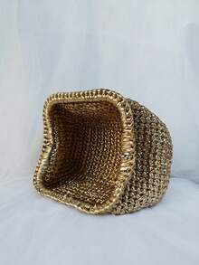 Metallic Lustre Crochet Women's Clutches Elegant Pure Handmade Knitted Clip Handbags Makeup Bag - Multicolor - View 7