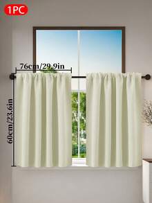 1pc Solid Color Blackout Curtain, Modern Minimalist Home Shading, Heat Insulation Kitchen Curtain, Suitable For Living Room, Bedroom, Kitchen, Home Decor, Room Decoration - Multicolor - View 32
