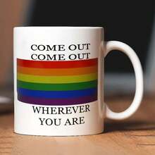 Rogue River Tactical LGBT Mug With Rainbow Pride Design - Cup Suitable For, Tea & Hot Beverages - LGBTQ+ Community Gift For Coming Out Parties & Daily Use - White - View 2