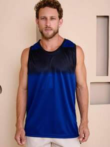 Men's Sublimated Grade Breathable Tank Top For Workout Gym Simple Summer Regular Fit No Halloween - 寶藍色 - 查看 4