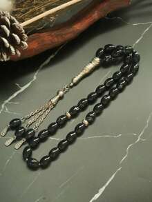 1pc Middle Eastern Saudi Tasbih Prayer Beads 33 Beads, Arabic Rosary Bracelet Islamic Prayer Beads, Glass Tasbih Prayer Beads, Tasbih Muslim Prayer Beads Bracelet, Christmas, New Year, Valentine's Day Gift For Men - Multicolor - View 7