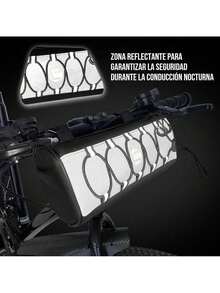AUTOWT Bolsa para Manillar, 2.2 L Accesorios para Bicicletas Bolsas para Bicicletas Reflectante Cuadro de Bicicleta con Correa para el Hombro Correasíbles Cremallera Impermeable para Ciclismo - Negro-2L - Ver 7