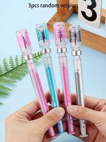 2pcs/3pcs/5pcs Random Gel Pen With Syringe, Novel Stress Relief Signature Ball Pen, Suitable For Nurses, Doctors, And Students
