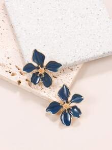 2 szt. Modne kolczyki z igłą w kolorze różowym i czerwonym, kolczyki z kwiatami w kolorze claret flower, damskie akcesoria do codziennego noszenia