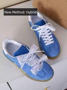 Nastro di pizzo adatto per scarpe a T-bar, stile balletto, lacci decorativi per personalizzare scarpe sportive e da ginnastica, bordino di pizzo bianco (scarpe non incluse) - Bianco - Visualizzare 6