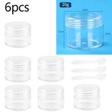 5pcs Travel Pots For Toiletries Transparent Plastic Travel Container Jars With Mini Spoons (5x10g) - Multicolor - View 12