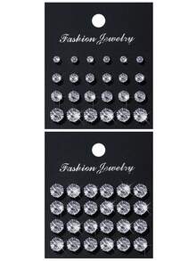 72-48-24pcs/Set Minimalist Punk Geometric Round Earrings, Suitable For Men, Suitable For Charming Parties, Festivals, Holidays, Music Events, Couples, Gatherings, Dates, Gifts, Casual Wear - Multicolor - View 5