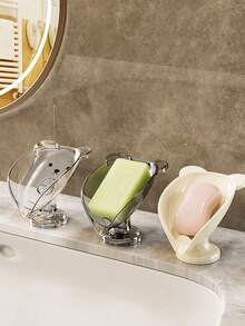 1pc Soap Dish Tray, Freestanding Luxury Soap Holder For Bathroom, No Drilling Required Bathroom Accessories Bathroom Organizer Back To School Storage