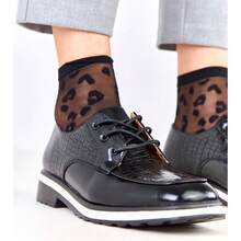 Black Embossed Square-Toe Loafers Kerawa - Black - View 6