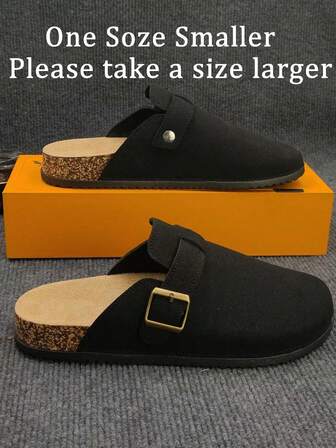 Men's Slip-On Sandals, Leather Slide Sandals, Casual Slip-On Mule Shoes, Summer New Lightweight Comfortable Non-Slip Round Toe Slippers, 4 Colors Available, Suitable For Students, Youth, Casual, Outdoor, Work, Travel, Beach, Fishing, Stylish And Fashionable