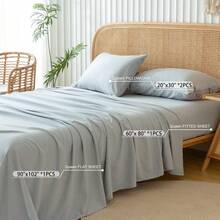 COTTEBED Bed Sheets - Hotel Luxury 4 Piece Bedding Sheets & Pillowcases Set - Soft Cozy Washed Polycotton Warmth Tech All Seasons Use - Deep Pocket Fits Up To 16 Mattress Gray