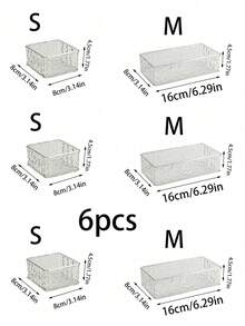 1 件/6 件/10 件精美抽屉化妆品收纳盒，亚克力护肤品收纳盒，适用于梳妆台、口红和眼影桌面收纳盒装饰秋季装饰节日装饰房间装饰家居装饰秋季装饰卧室装饰 - 水晶紋透明 - 查看 13