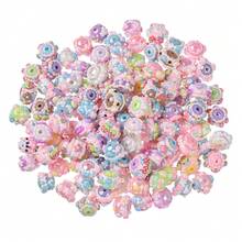 15/30 件 Y2K 可爱系列亚克力手绘珠，花朵/水果/心形/卡通图案随机混合，DIY 手链、项链、钥匙扣、手机链、包包链、创意手工艺品 - 彩色 - 查看 9