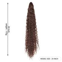 Extensiones de cola de caballo rizada con clip, peluca de cola de caballo sintética con cordón, onda de agua larga de 24/30 pulgadas, pieza de pelo falsa de cola de caballo afro para mujeres